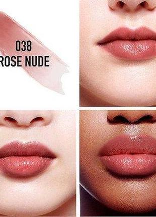 Бальзам для губ dior addict lip glow color reviver balm 038 - rose nude