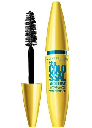 Туш maybelline volum' express colossal waterproof black (чорний)1 фото