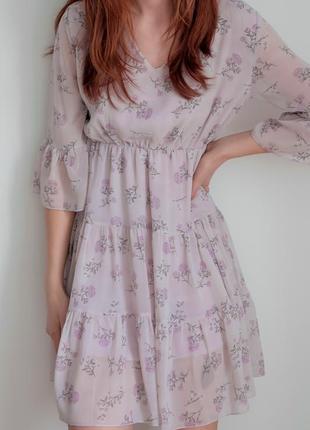 Шифонова сукня в квітковий принт2 фото