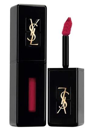 Жидкая помада для губ yves saint laurent vernis a levres vinyl cream 401 - rouge vinyle3 фото