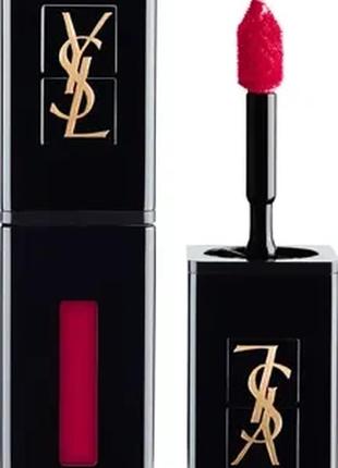 Жидкая помада для губ yves saint laurent vernis a levres vinyl cream 401 - rouge vinyle1 фото