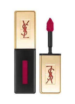 Лак для губ yves saint laurent rouge pur couture vernis a levres 14 — fuchsia dore (фуксія)1 фото