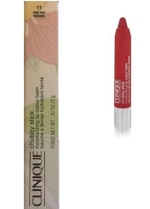 Помада-блиск для губ clinique chubby stick moisturizing lip colour balm 02 — whole lotte honey (медові губи)5 фото