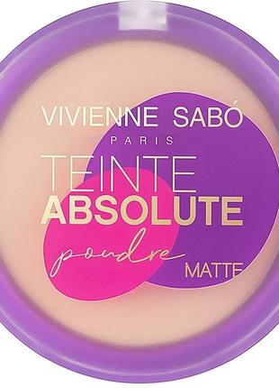 Матовая пудра с эффектом обнаженной кожи vivienne sabo mattifying pressed powder teinte absolute matte 01 -