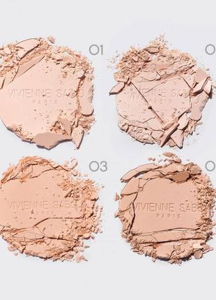 Матова пудра з ефектом оголеної шкіри vivienne sabo mattifying pressed powder teinte absolute matte 01 —8 фото