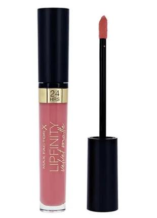 Помада для губ max factor lipfinity velvet matte lipstick 90 - red allure3 фото