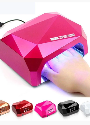 Уф лампа для нарощування нігтів на 36 вт beauty nail ccf + led сенсор гель2 фото