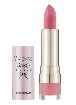 Помада-бальзам для губ vivienne sabo baume a levres color lip balm 01 - светло-бежевый5 фото