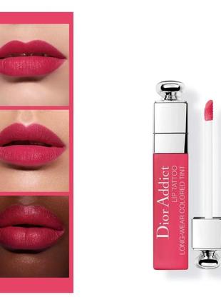 Тинт для губ dior addict lip tattoo long-wear colored tint 761 - natural cherry, тестер1 фото