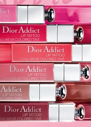 Тинт для губ dior addict lip tattoo long-wear colored tint 761 - natural cherry, тестер6 фото