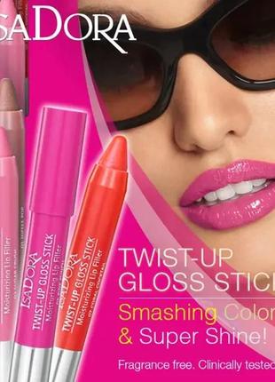 Блеск-карандаш для губ isadora twist-up gloss stick 14 - rio red (ред-ривер)5 фото