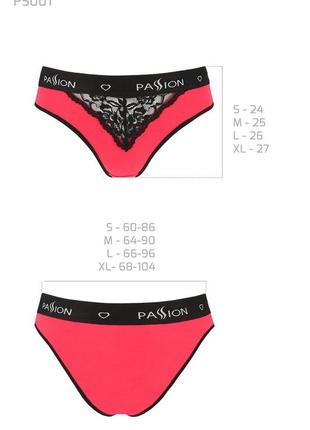 Трусики с широкой резинкой и кружевом passion ps001 panties m красный/чёрный ( so4168 ) feromon3 фото