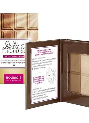 Пудра для лица bourjois paris delice de poudre bronzing duo powder + highlighter 551 фото