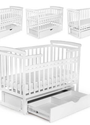 Кроватка для новорожденных "трансформер" цвет - белый, с ящиком ds-101