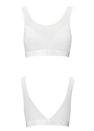 Топ с прозрачной вставкой passion ps002 top xl белый ( so4206 ) feromon4 фото
