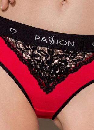 Трусики з широкою гумкою та мереживом passion ps001 panties s червоний/чорний ( so4169 ) feromon