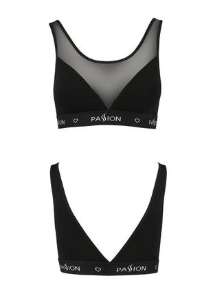 Топ с прозрачной вставкой passion ps002 top xl черный ( so4202 ) feromon4 фото