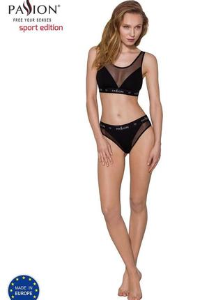 Топ с прозрачной вставкой passion ps002 top xl черный ( so4202 ) feromon2 фото