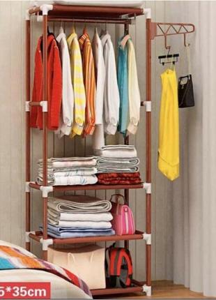 Збірна підлогова вішалка для одягу new boxy coat rack з полицями та гачками2 фото