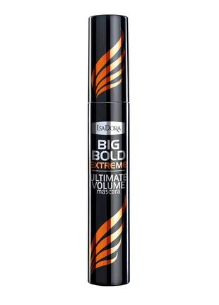 Туш для вій isadora big bold extreme black ultimate volume mascara no15 — extreme black (екстремальний