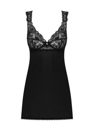 Пеньюар эротический женский obsessive donna dream babydoll xl/2xl чёрный  ( so8632 )3 фото