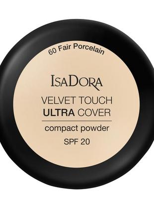 Пудра для обличчя isadora velvet touch ultra cover compact powder 68 — neutral almond3 фото