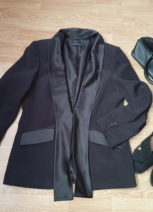 Шикарный, черный пиджак из натурального шелка🔥3 фото