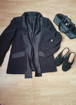 Шикарный, черный пиджак из натурального шелка🔥8 фото