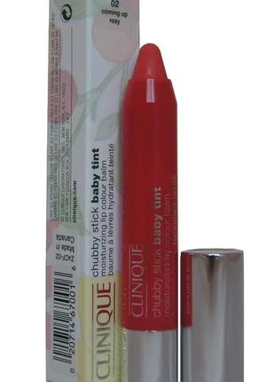 Помада-бальзам для губ clinique chubby stick baby tint moisturizing lip colour balm 05 — chunky cherry5 фото