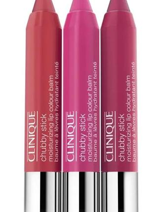 Помада-блеск для губ clinique chubby stick moisturizing lip colour balm 05 - chunky cherry6 фото