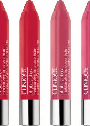 Помада-блиск для губ clinique chubby stick moisturizing lip colour balm no05 — chunky cherry7 фото