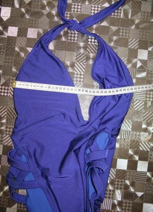 Брендовый шикарный сдельный синий купальник asos плетение uk 129 фото