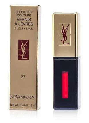 Лак для губ yves saint laurent rouge pur couture vernis a levres 3 — brun cachemire (коричневий кашемір)5 фото