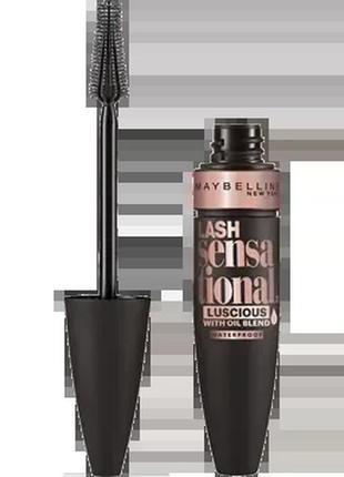 Тушь для ресниц maybelline new york lash sensational luscious waterproof black (черный)4 фото