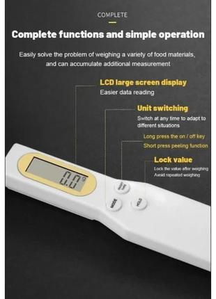 Электронная мерная ложка весы с lcd экраном digital spoon scale spoon scales up to 500g (100)2 фото