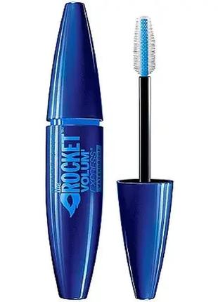 Тушь для ресниц maybelline new york volum express the rocket waterproof 01 - black (черная)1 фото