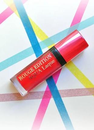 Жидкая помада для губ bourjois paris rouge edition aqua laque 08 - babe idole (светло-розовый)5 фото