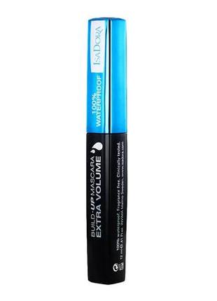 Тушь для ресниц isadora build-up mascara extra volume 100% waterproof 20 - black (черный)5 фото