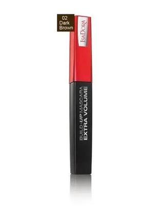 Туш isadora build-up mascara extra volume 02 — dark brown (темно-коричневий)3 фото