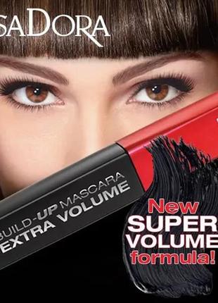 Туш isadora build-up mascara extra volume 02 — dark brown (темно-коричневий)6 фото