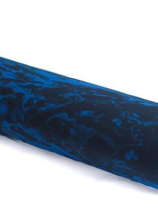 Массажный ролик (валик, роллер) гладкий для спины и тела, мфр, 45 см черно-синий