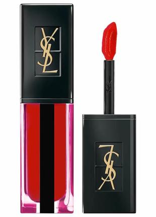 Блиск для губ yves saint laurent vernis a levres water stain 612 — rouge deluge, тестер у коробці4 фото