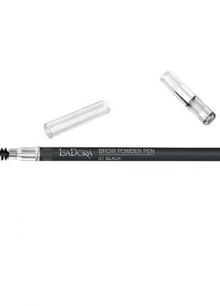 Карандаш для бровей isadora brow powder pen 01 - black