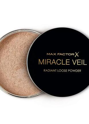 Рассыпчатая пудра для лица max factor miracle veil radiant loose powder 01 - прозрачный4 фото