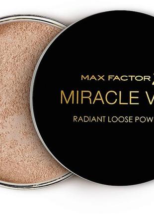 Розсипчаста пудра для обличчя max factor miracle veil radiant loose powder 01 — прозорий