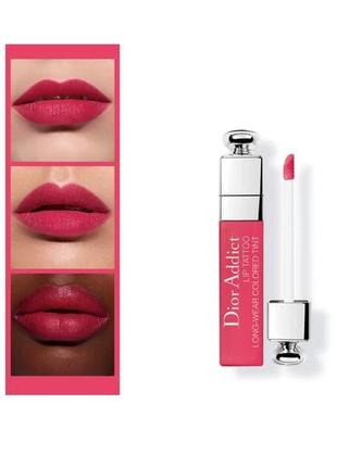 Тинт для губ dior addict lip tattoo long-wear colored tint 771 - natural berry, тестер4 фото