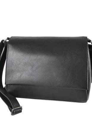 Класичний жіночий клатч чорна модна сумка крос боді сумка через плече з плечовим ременем з екошкіри