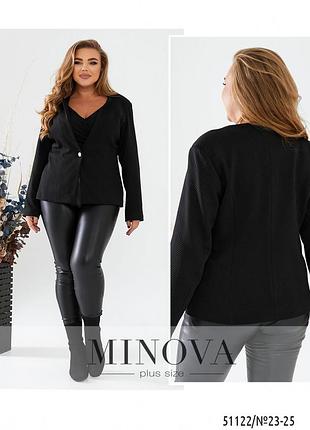 Приталений чорний піджак у класичному стилі, великих розмірів від 48 до 564 фото