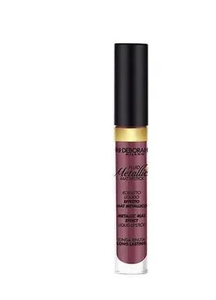 Жидкая помада для губ deborah milano fluid metallic mat lipstick № 04 - metallic plum