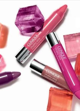 Помада-блеск для губ clinique chubby stick moisturizing lip colour balm 13 - mighty mimosa9 фото